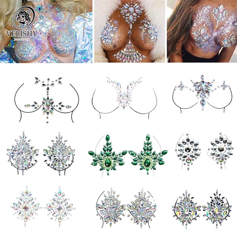 Acrylic Colorful Crystal Breas - огляд і ціна Strapless Bra Adhesive